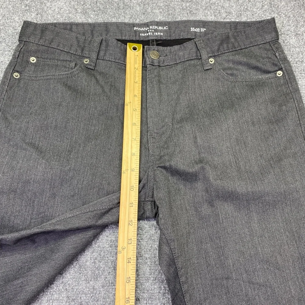 Banana Republic Travel Jean Mens 35x32 Slim Fit‎ Charcoal Gray Denim Pants